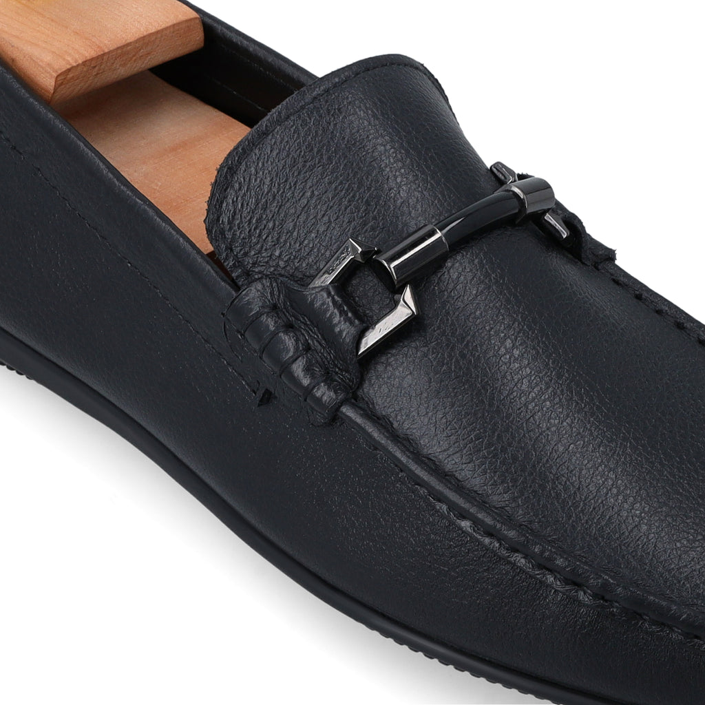 Strapped Black Moccasins