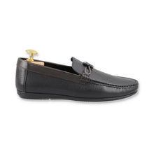 Load image into Gallery viewer, Sleek Contrast Leather Moccasins - Black