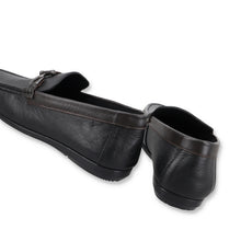 Load image into Gallery viewer, Sleek Contrast Leather Moccasins - Black