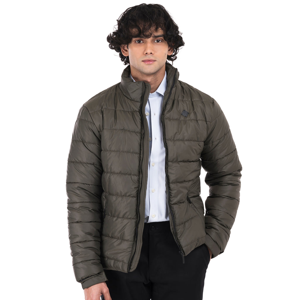 Men's Essential Puffer Jacket-Olive