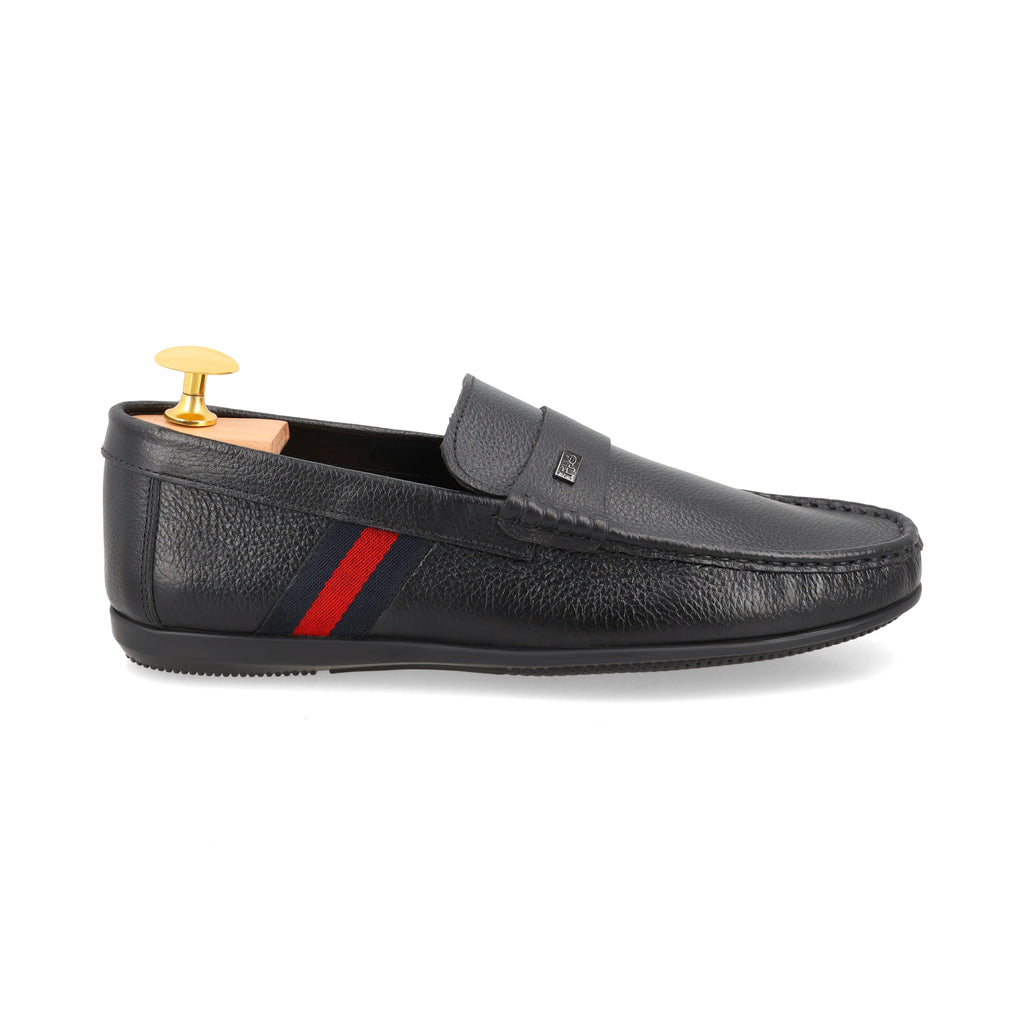 Classic Band-Strapped Moccasins-Black