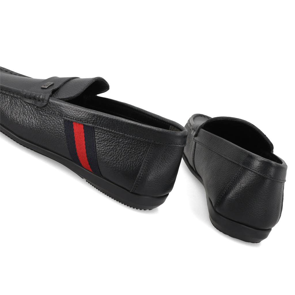 Classic Band-Strapped Moccasins-Black