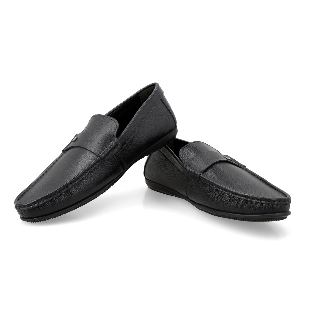 Classic Band-Strapped Moccasins-Black