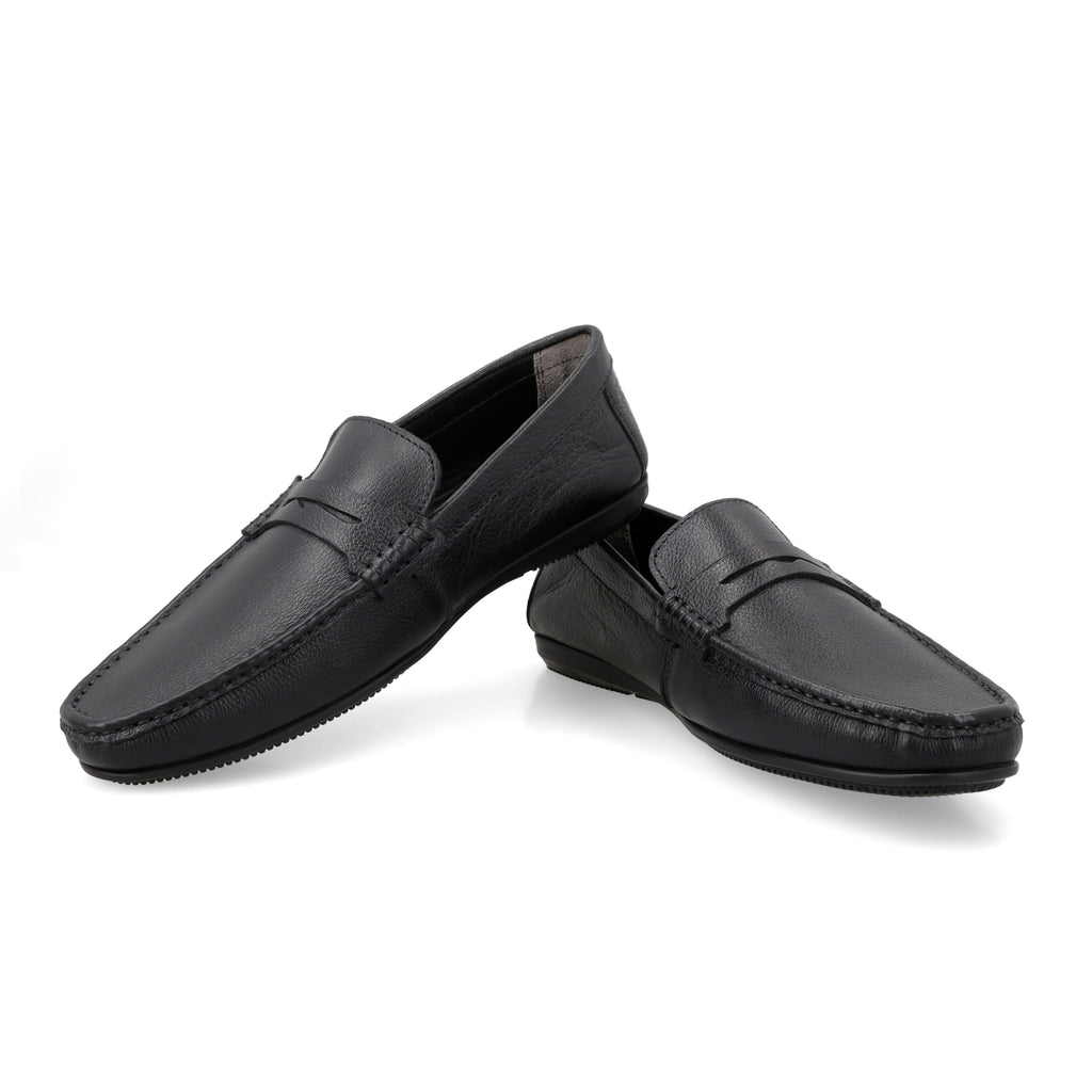 Penny Strapped Moccasins-Black