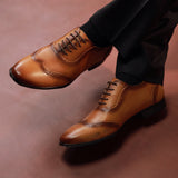 Patina Brogue Oxfords - Tan
