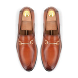 Two-Toned Buckled Loafers - Tan