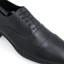 Load image into Gallery viewer, Grain leather Panelled Oxfords-Black