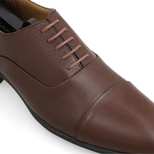 Load image into Gallery viewer, Grain leather Panelled Oxfords-Brown