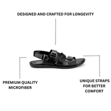 Load image into Gallery viewer, Strapped Sandals-Black