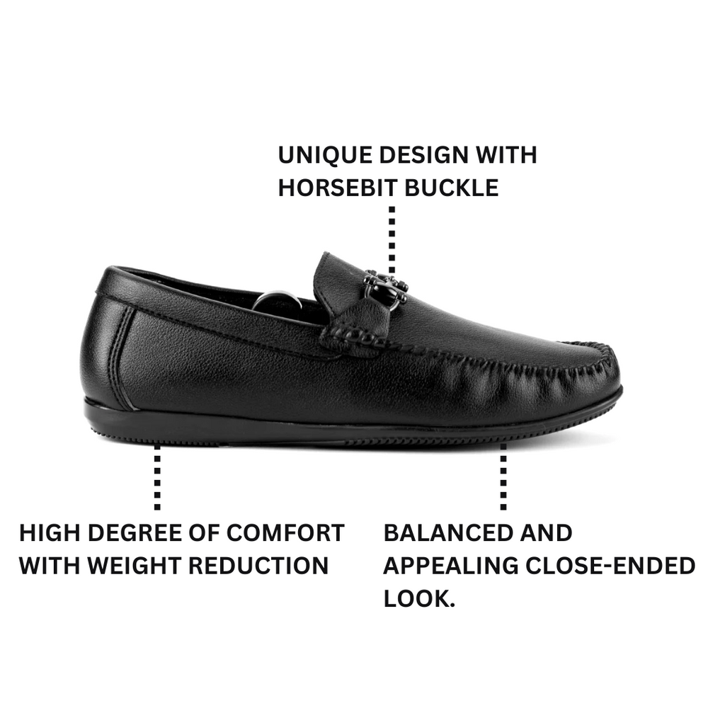 Stylish Buckled Moccasin-Black