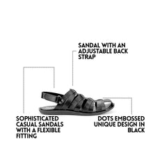 Load image into Gallery viewer, Dot Embossed Sandals-Black