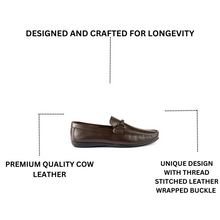 Load image into Gallery viewer, Unique Stitched Buckled Moccasins-Brown