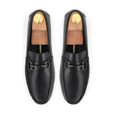 Stylish Buckled Moccasins - Black