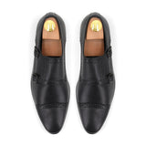 Double Monk Strap Loafers - Black