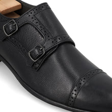 Load image into Gallery viewer, Double Monk Strap Loafers - Black