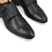 Load image into Gallery viewer, Double Monk Strap Loafers - Black