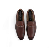 Scaled Sleek Buckled Loafers-Tan