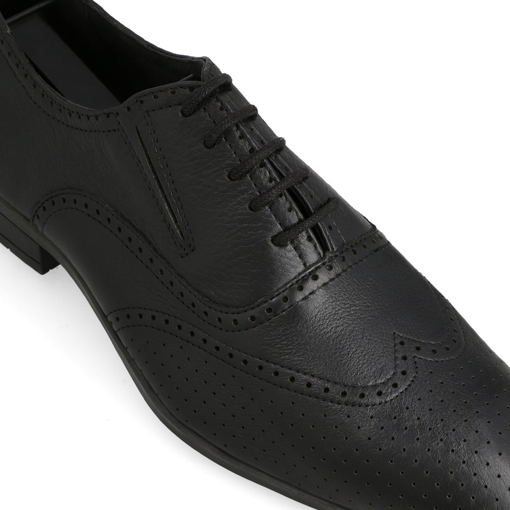 Brogue Dotted Oxfords-Black