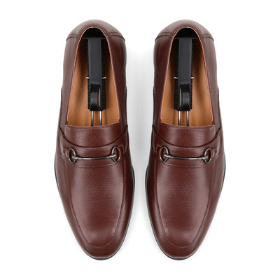 Sleek Horsebit Buckled Loafers - Brown