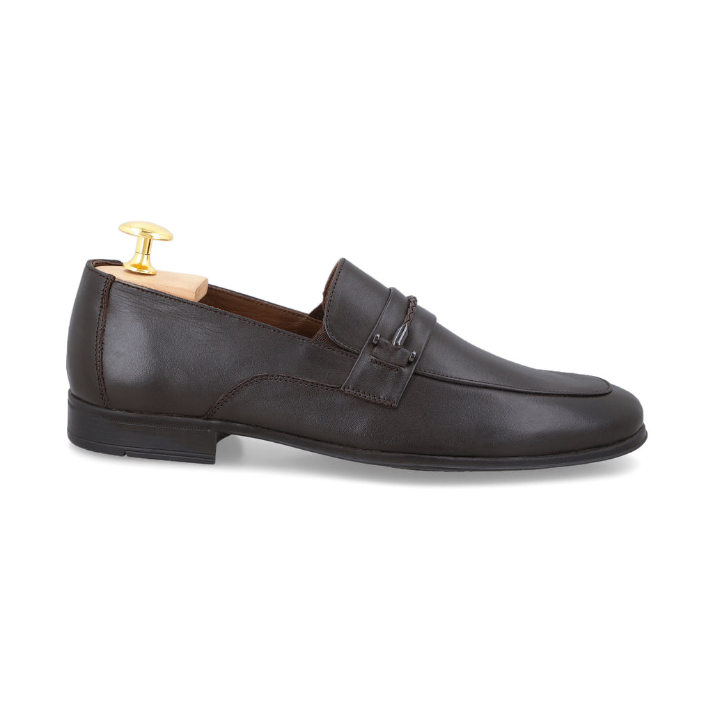 Twisted Rope Buckled Loafers - Brown