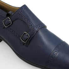 Load image into Gallery viewer, Double Monk Strap Loafers-Navy