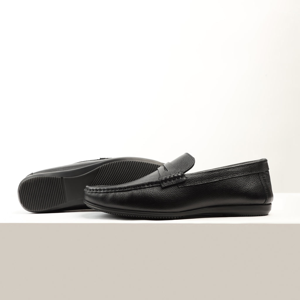 Penny Strapped Moccasins-Black