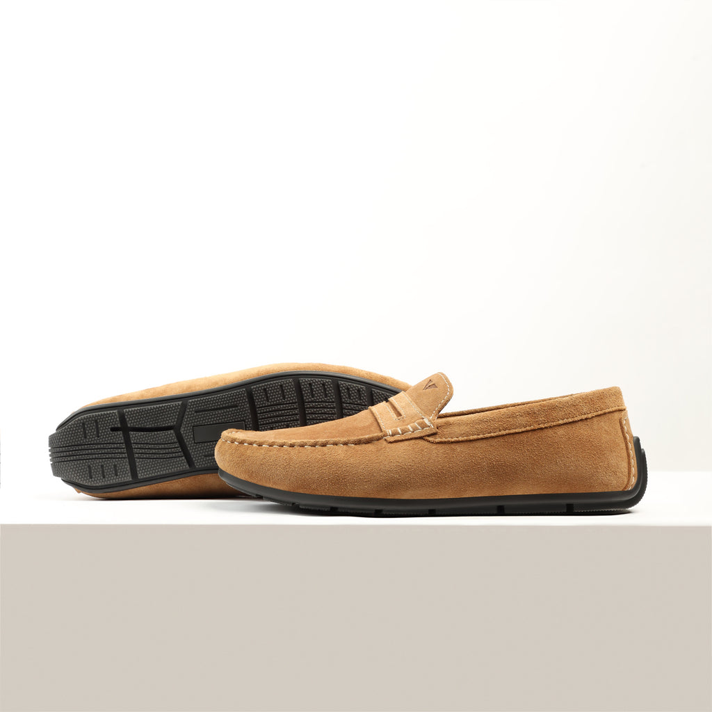 Suede Penny Moccasin - Beige