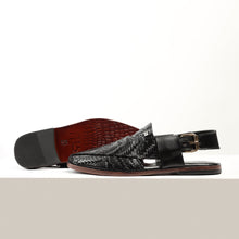 Load image into Gallery viewer, Weaved Peshawari Sandals-Black