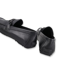 Load image into Gallery viewer, Metallic Silver Buckled Moccasisns - Black