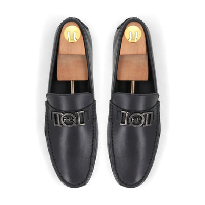 FHS Logo Buckled Moccasins - Black