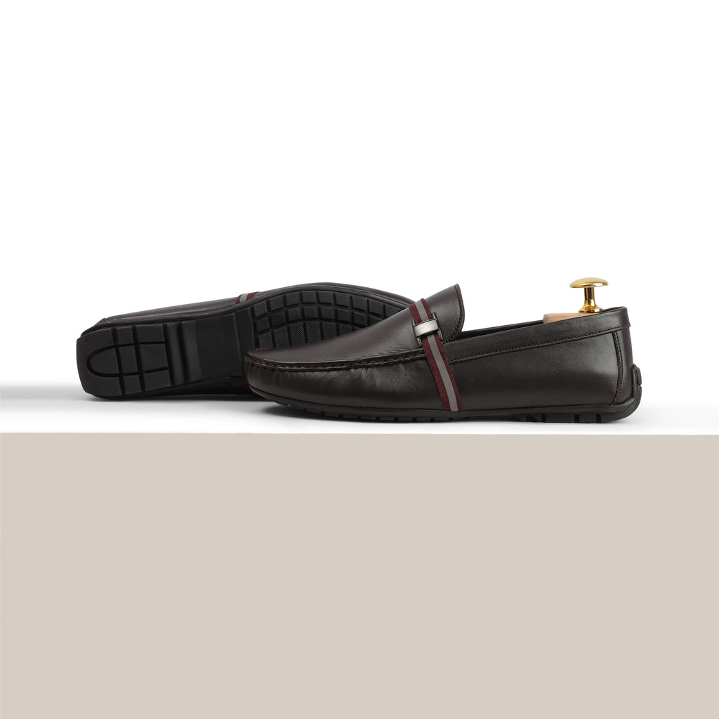 FHS Logo & Strip Moccasins - Brown