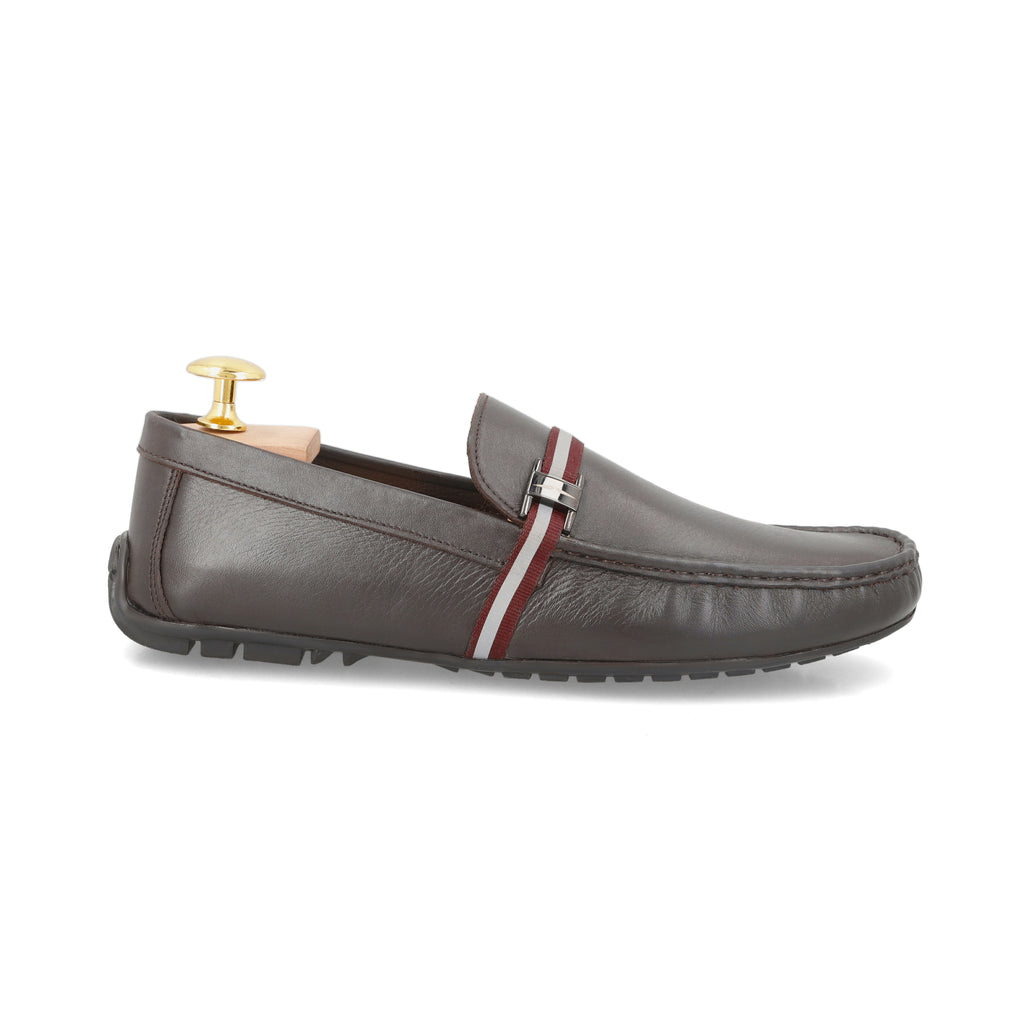 FHS Logo & Strip Moccasins - Brown