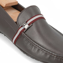 Load image into Gallery viewer, FHS Logo &amp; Strip Moccasins - Brown