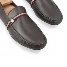 Load image into Gallery viewer, FHS Logo &amp; Strip Moccasins - Brown