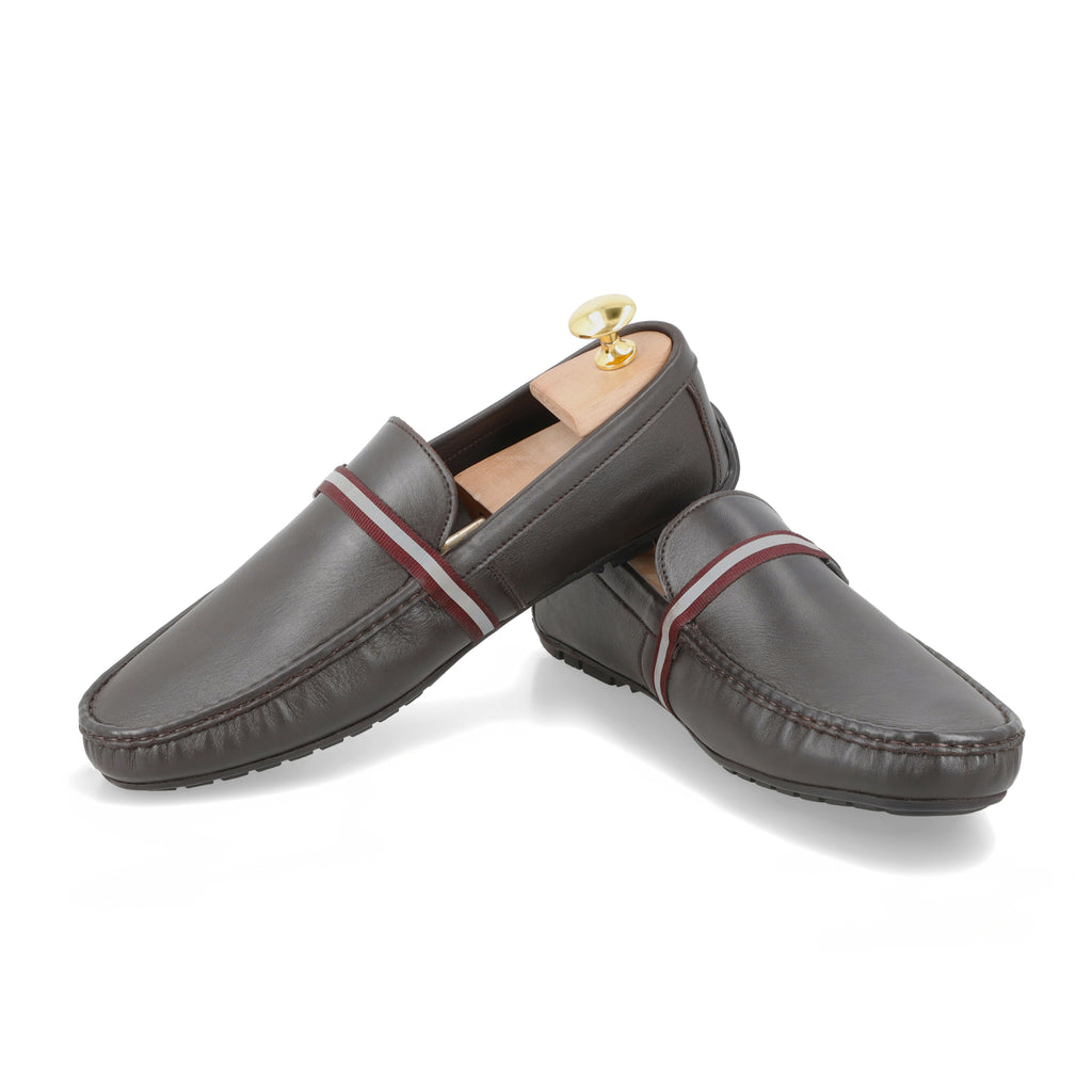 FHS Logo & Strip Moccasins - Brown