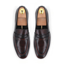 Load image into Gallery viewer, Two Tone Modern Penny Loafers - Maroon