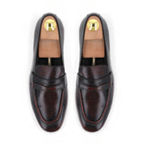 Two Tone Modern Penny Loafers - Maroon