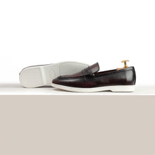 Load image into Gallery viewer, Two Tone Modern Penny Loafers - Maroon