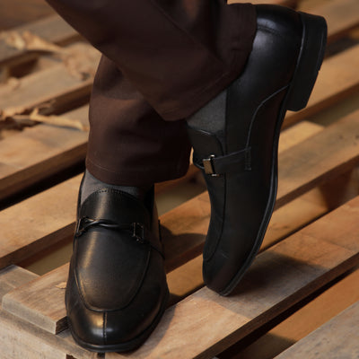 Twisted Rope Loafers-Black