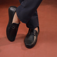 Load image into Gallery viewer, Crocodile Embossed Mocassins-Black