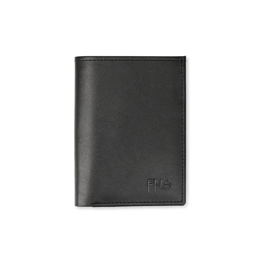 Sleek-Fold Leather Wallet - Black