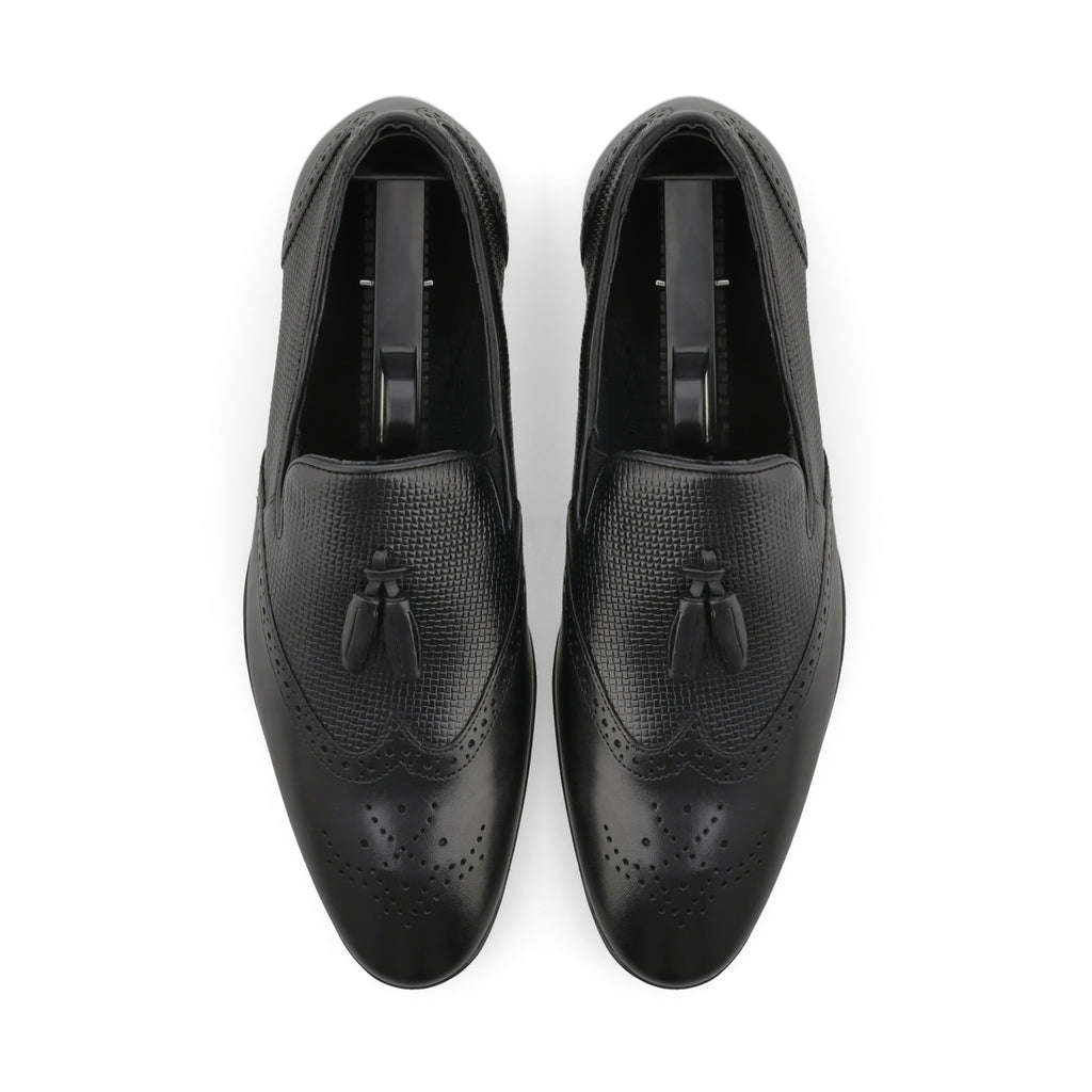 Unique Tassel Brogue Loafers-Black