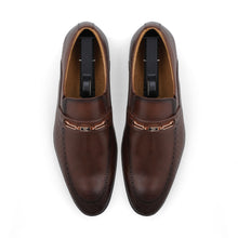 Load image into Gallery viewer, Scaled Sleek Buckled Loafers-Brown