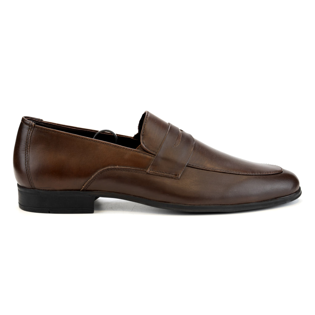 Dual Tone Leather Loafer - Brown