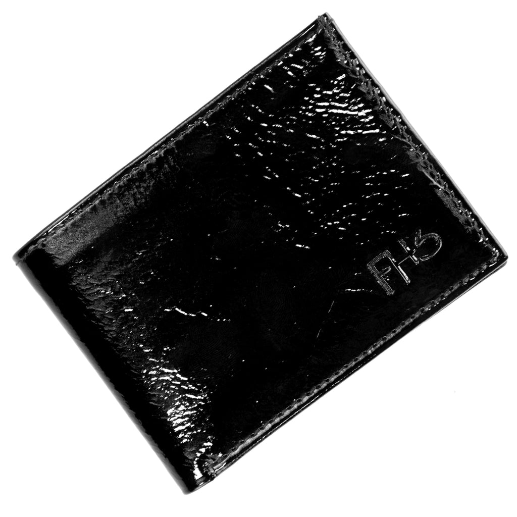Glossy Finish Bi-fold Leather Wallet