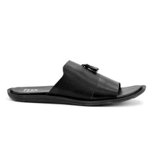 Load image into Gallery viewer, Dot Embossed Tassle Slippers-Black