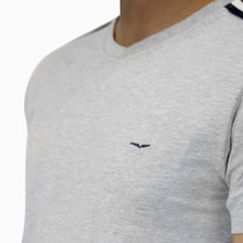 Load image into Gallery viewer, Striped Sleeves Grey V-Neck