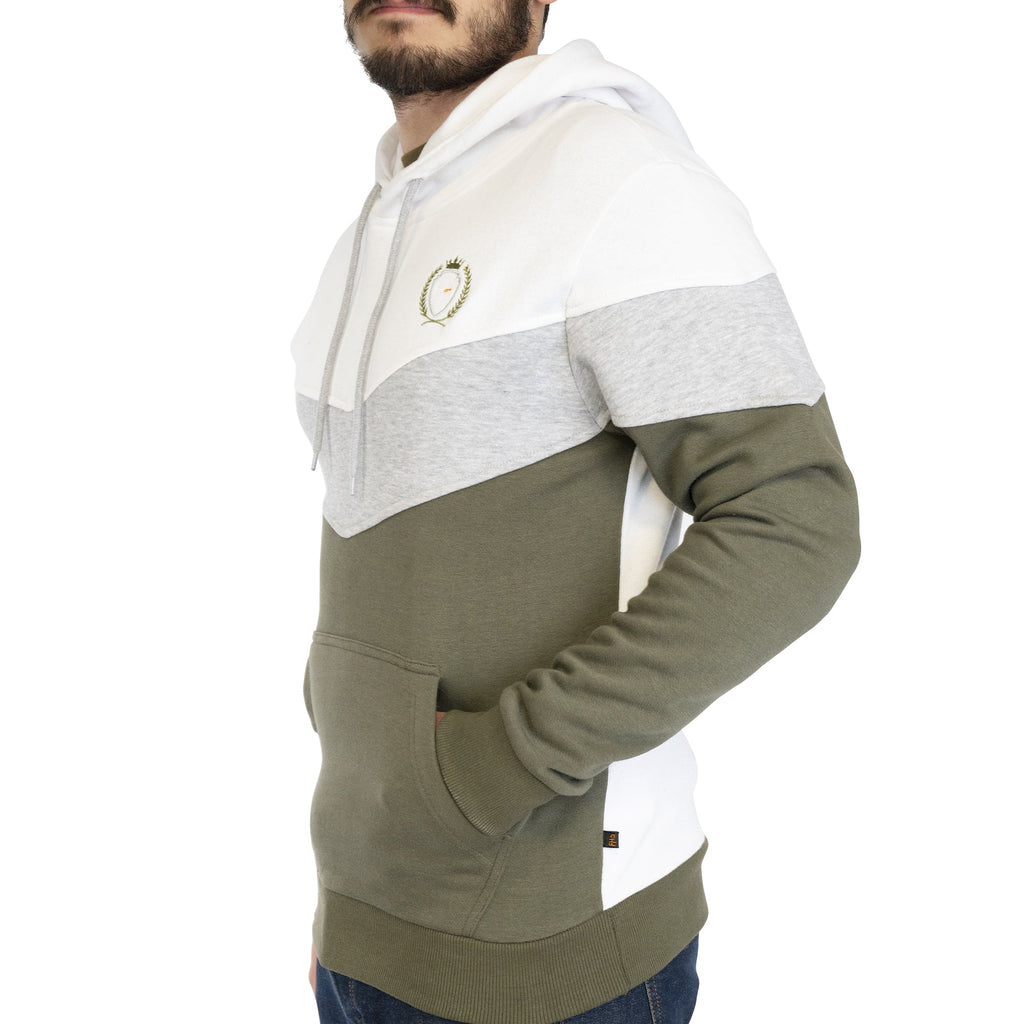 Basic Contrast Hoodie - OLV & WHT - FHS Official