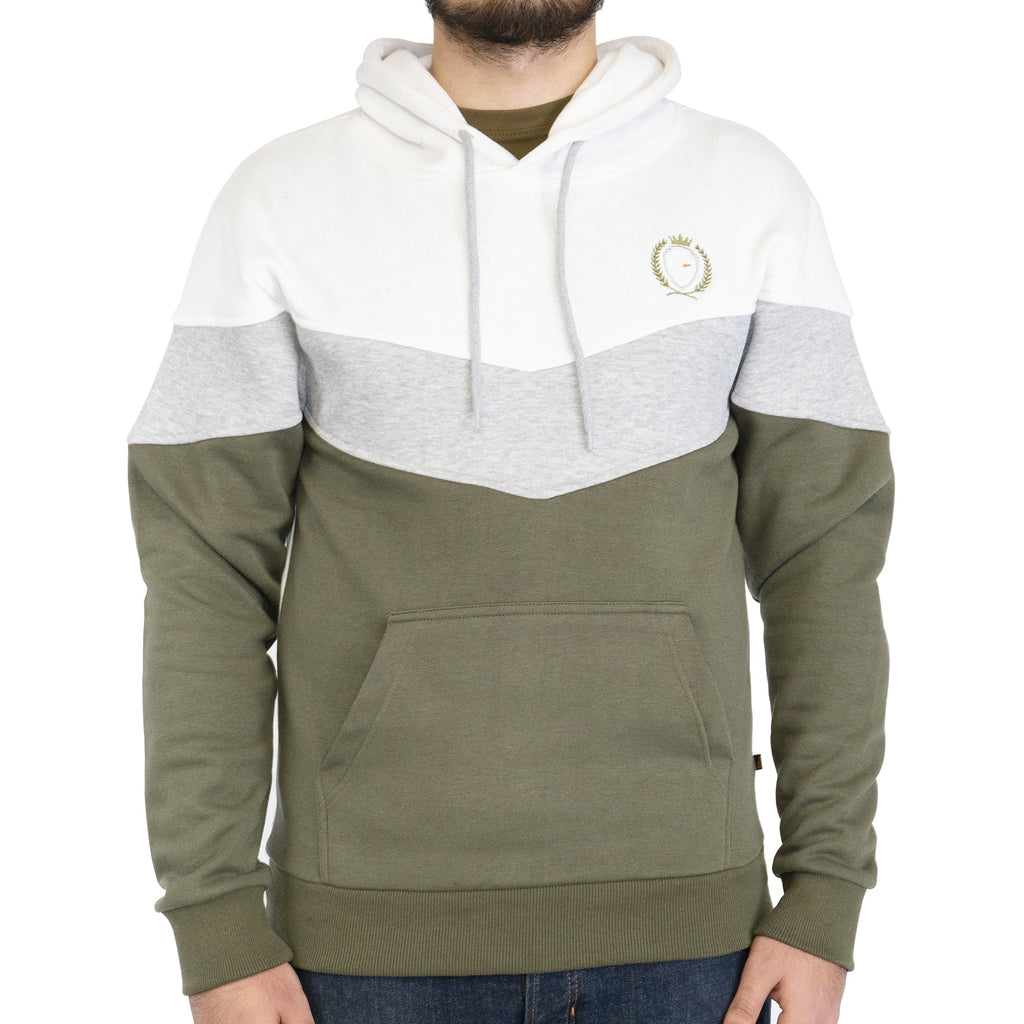 Basic Contrast Hoodie - OLV & WHT - FHS Official