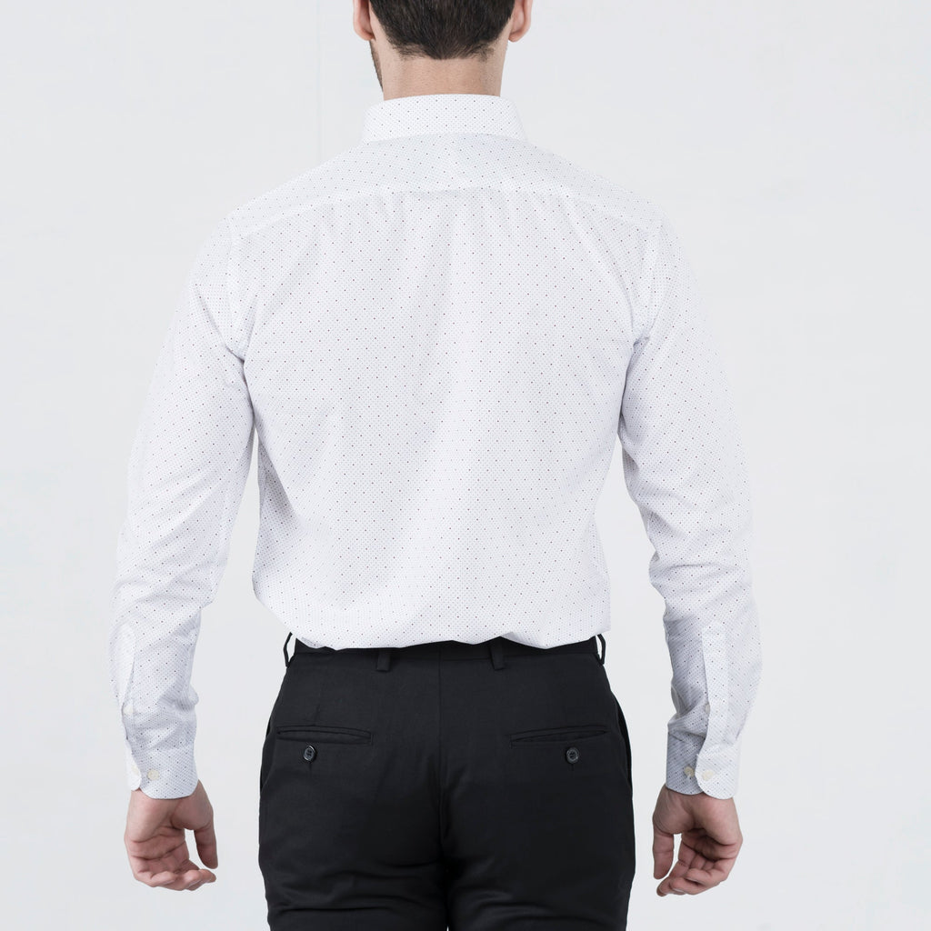 Black Spotted White Formal Shirt - FHS Official